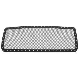 APS GR07LFC25K - Black Carbon Steel Main Upper 2.5mm Wire Mesh Grille w/ Rivet