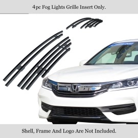 APS GR08FFC52J - Black Stainless Steel Fog Light Cover Horizontal Billet Grille