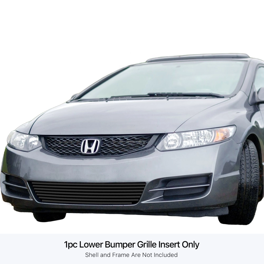 APS GR08FFG66J - Black Stainless Steel Lower Bumper Horizontal Billet Grille