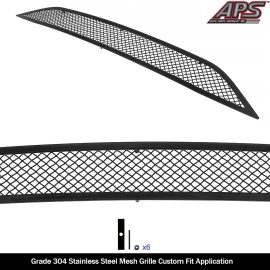 APS GR08GFC15H - Black Stainless Steel Lower Bumper 1.8mm Wire Mesh Grille