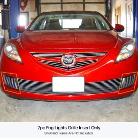 APS GR13FEA60A - Polished Aluminum Fog Light Cover Horizontal Billet Grille