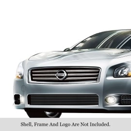 APS GR14FEB25J - Black Stainless Steel Lower Bumper Horizontal Billet Grille