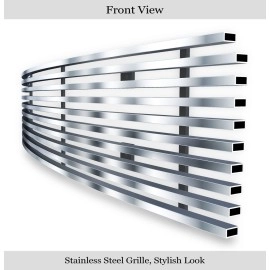 APS GR14FEB68C - Hairline Stainless Steel Lower Bumper Horizontal Billet Grille