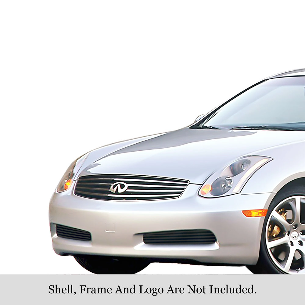 APS GR14FEF03J - Black Stainless Steel Lower Bumper Horizontal Billet Grille