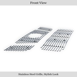 APS GR14FGG13S - Polished Stainless Steel Main Upper + Lower Bumper Horizontal Billet Grille
