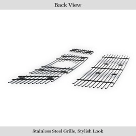 APS GR14FGG13S - Polished Stainless Steel Main Upper + Lower Bumper Horizontal Billet Grille