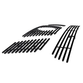 APS GR14FGI66J - Black Stainless Steel Main Upper + Lower Bumper Horizontal Billet Grille