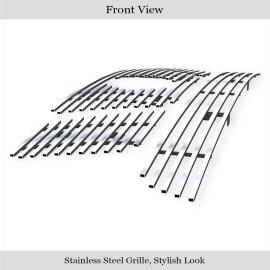 APS GR14FGI66S - Polished Stainless Steel Main Upper + Lower Bumper Horizontal Billet Grille