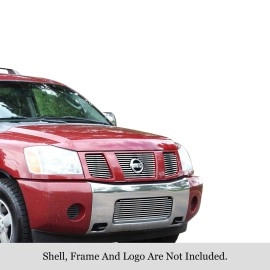 APS GR14FGI92S - Polished Stainless Steel Main Upper + Lower Bumper Horizontal Billet Grille