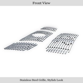 APS GR14FGI92S - Polished Stainless Steel Main Upper + Lower Bumper Horizontal Billet Grille