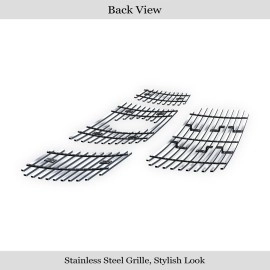 APS GR14FGI92S - Polished Stainless Steel Main Upper + Lower Bumper Horizontal Billet Grille