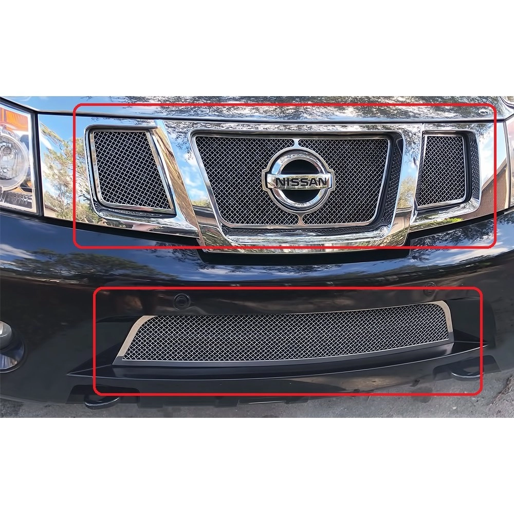 APS GR14GGG79T - Polished Stainless Steel Main Upper + Lower Bumper 1.8mm Wire Mesh Grille