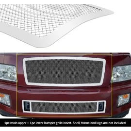 APS GR14GGI03T - Polished Stainless Steel Main Upper + Lower Bumper 1.8mm Wire Mesh Grille