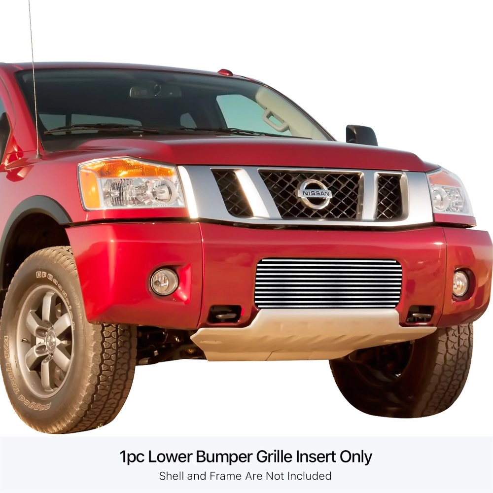 APS GR14HED13S - Polished Stainless Steel Lower Bumper Horizontal Billet Grille