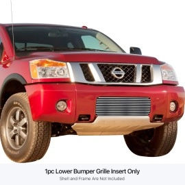 APS GR14HED13S - Polished Stainless Steel Lower Bumper Horizontal Billet Grille