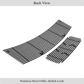 APS GR14HGH16J - Black Stainless Steel Main Upper + Lower Bumper Horizontal Billet Grille