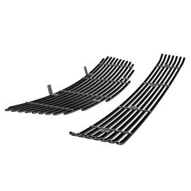 APS GR14HGI65J - Black Stainless Steel Main Upper + Lower Bumper Horizontal Billet Grille