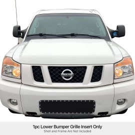 APS GR14LED13H - Black Stainless Steel Lower Bumper 1.8mm Wire Mesh Grille w/ Rivet