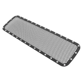 APS GR14LED13H - Black Stainless Steel Lower Bumper 1.8mm Wire Mesh Grille w/ Rivet