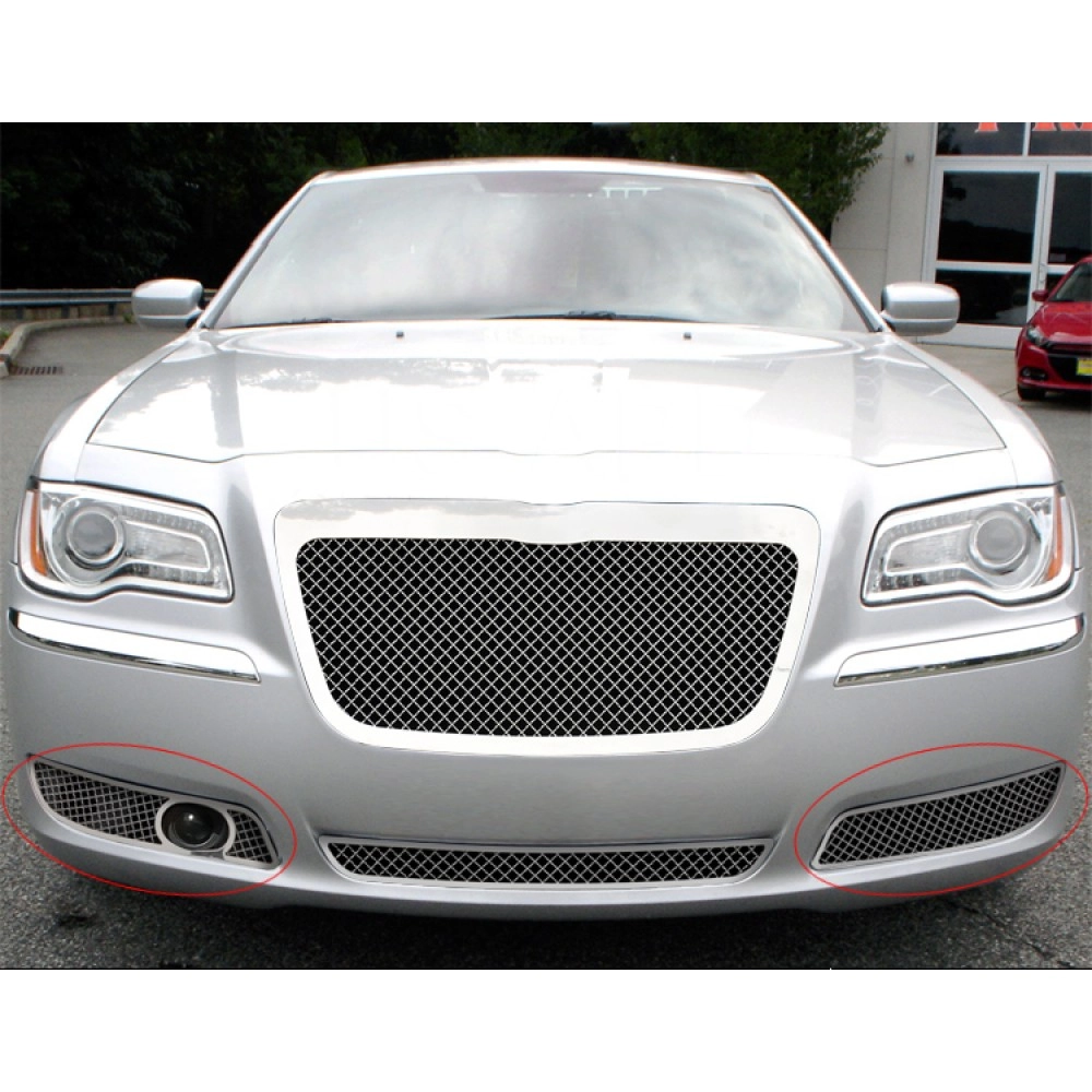 APS GR18GFC03S - Polished Stainless Steel Fog Light Cover 2.5mm Wire Mesh Grille
