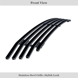 APS GR20FEB15J - Black Stainless Steel Lower Bumper Horizontal Billet Grille