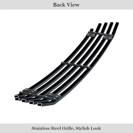 APS GR20FEB15J - Black Stainless Steel Lower Bumper Horizontal Billet Grille