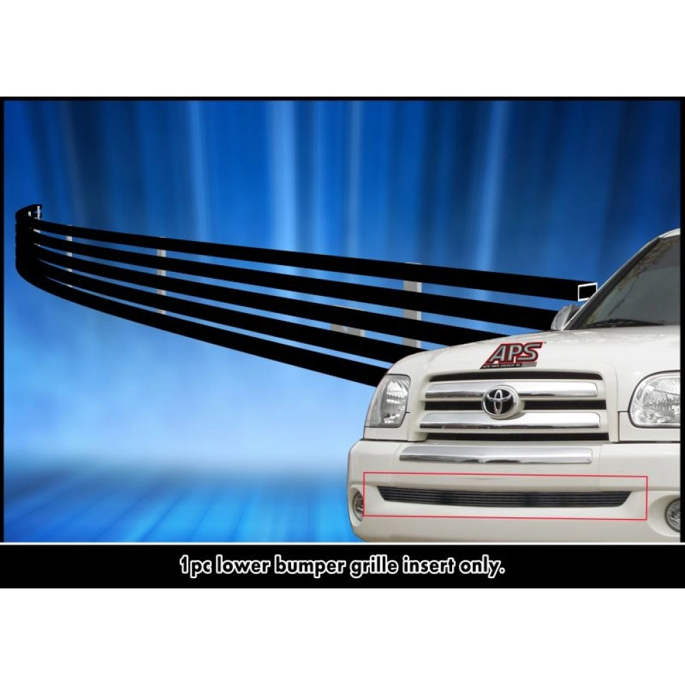 APS GR20FEC96J - Black Stainless Steel Lower Bumper Horizontal Billet Grille