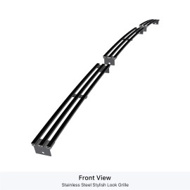 APS GR20FED59J - Black Stainless Steel Lower Bumper Horizontal Billet Grille
