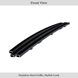 APS GR20FFE01J - Black Stainless Steel Hood Scoop Horizontal Billet Grille