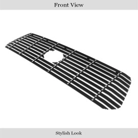 APS GR20HFJ30U - Black Aluminum Main Upper 20mm Horizontal Billet Grille w/ Rivet
