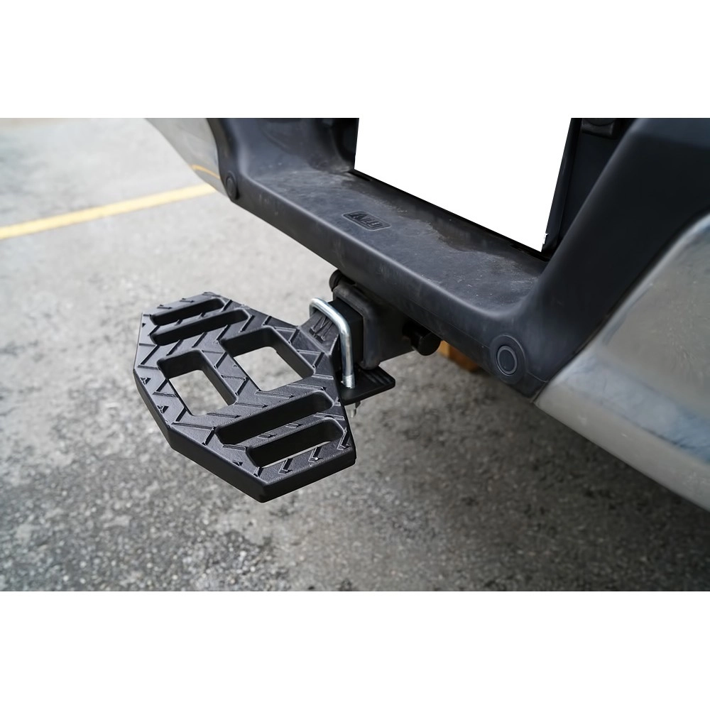 APS HS03CAA2B - Class 3 Octagon Style Black Iron Rear Hitch Step - 12" Long w/ Pin Lock