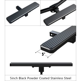 APS HS09CAB4H - 5" iStep Style Class 3 Black Stainless Steel Rear Hitch Step - 26" Long