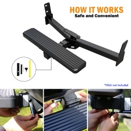 APS HS09CAB4H - 5" iStep Style Class 3 Black Stainless Steel Rear Hitch Step - 26" Long