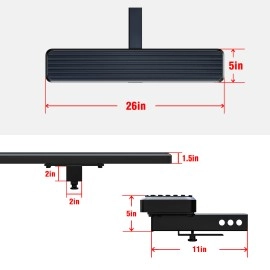 APS HS09CAB4H - 5" iStep Style Class 3 Black Stainless Steel Rear Hitch Step - 26" Long