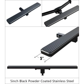 APS HS09CAC6H - 5" iStep Style Class 3 Black Stainless Steel Rear Hitch Step - 36" Long