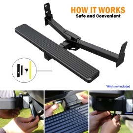 APS HS09CAC6H - 5" iStep Style Class 3 Black Stainless Steel Rear Hitch Step - 36" Long