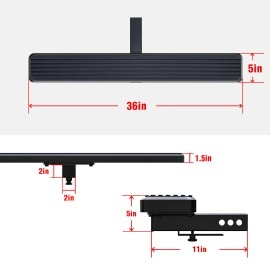 APS HS09CAC6H - 5" iStep Style Class 3 Black Stainless Steel Rear Hitch Step - 36" Long