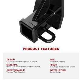 APS HT18CFF58 - Class 3 Black Carbon Steel Rear Hitch