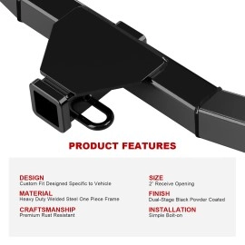 APS HT18CGH30 - Class 3 Black Carbon Steel Rear Hitch
