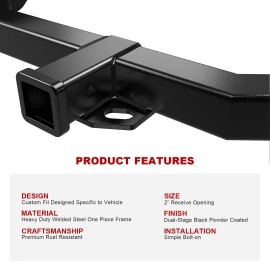 APS HT18CJA19 - Class 3 Black Carbon Steel Rear Hitch