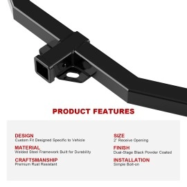 APS HT24CAD06 - Class 3 Assembly Style Black Carbon Steel Rear Hitch