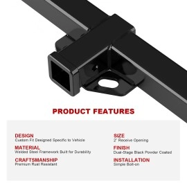 APS HT24CAF81 - Class 3 Black Carbon Steel Rear Hitch