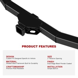 APS HT24CBE00 - Class 3 Assembly Style Black Carbon Steel Rear Hitch