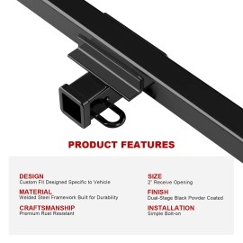 APS HT24CCJ85 - Class 3 Assembly Style Black Carbon Steel Rear Hitch