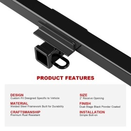 APS HT24CFB01 - Class 3 Assembly Style Black Carbon Steel Rear Hitch