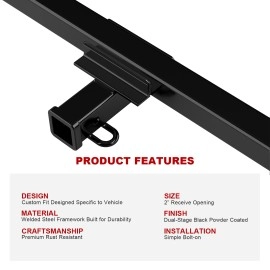 APS HT24CHC56 - Class 3 Assembly Style Black Carbon Steel Rear Hitch