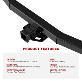 APS HT24CJA62 - Class 3 Assembly Style Black Carbon Steel Rear Hitch