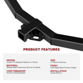 APS HT24CJB01 - Class 3 Assembly Style Black Carbon Steel Rear Hitch