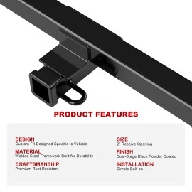 APS HT24CJC82 - Class 3 Assembly Style Black Carbon Steel Rear Hitch