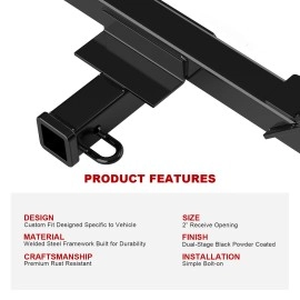 APS HT24CJD39 - Class 3 Assembly Style Black Carbon Steel Rear Hitch